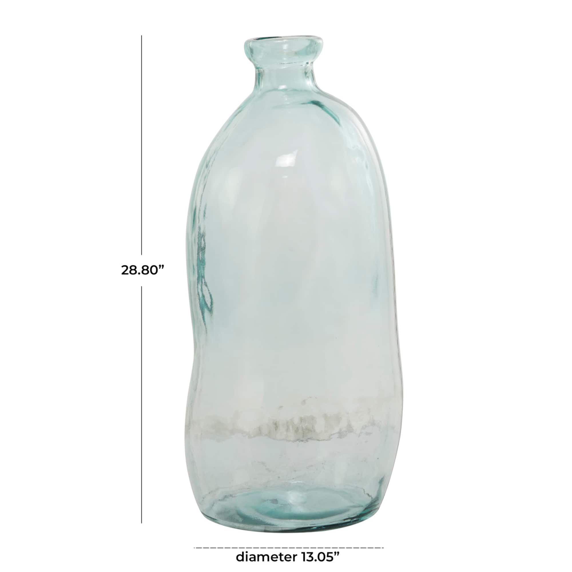 Blue Recycled Glass Handmade Spanish Vase 13" x 13" x 29"
